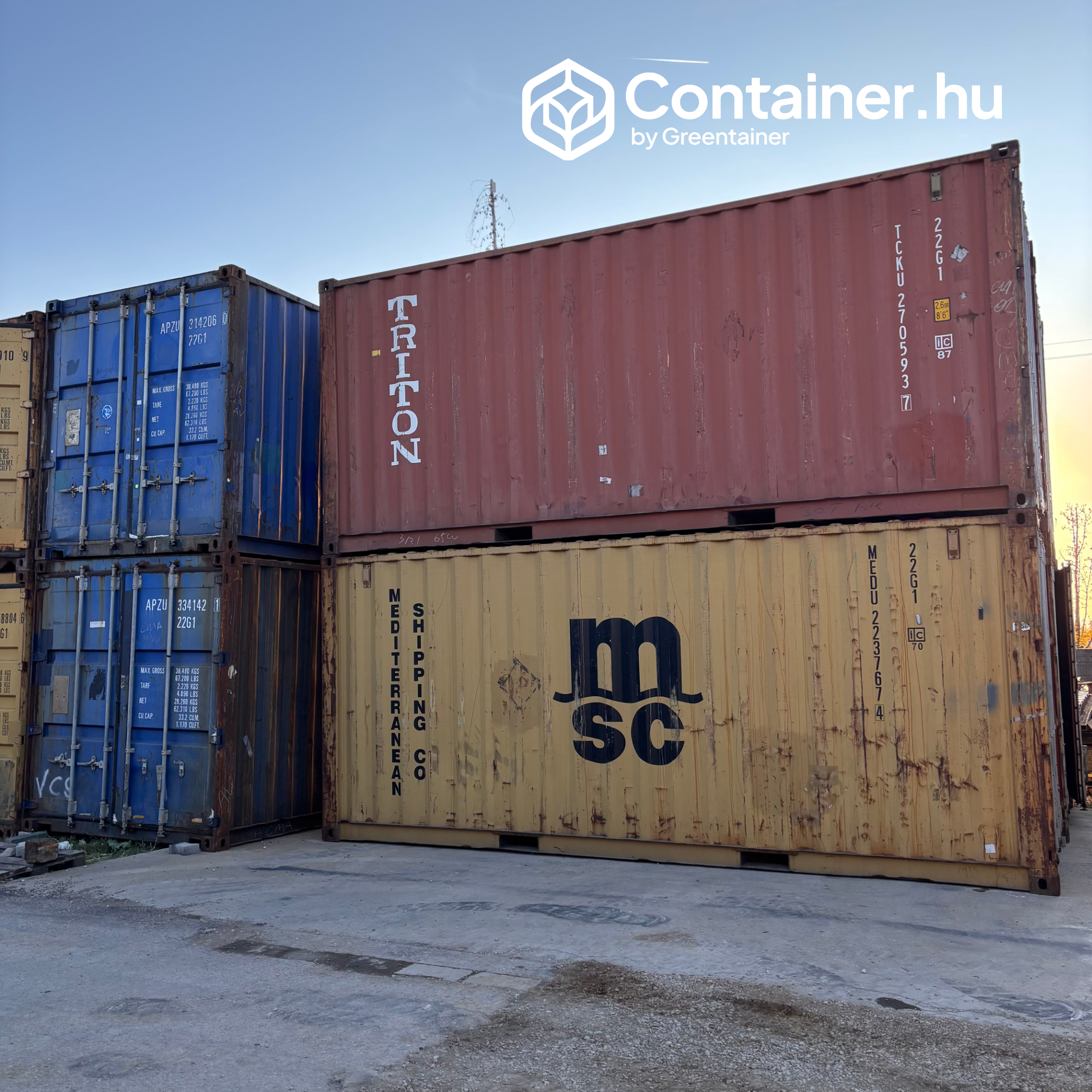 20' tengeri raktárkonténer